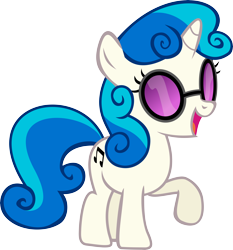 Size: 9315x10000 | Tagged: safe, artist:uxyd, color edit, dj pon-3, sweetie belle, vinyl scratch, pony, unicorn, absurd resolution, cutie mark, female, filly, foal, fusion, hooves, horn, open mouth, simple background, solo, sunglasses, transparent background, vector