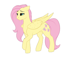 Size: 4000x3200 | Tagged: safe, artist:honiibree, fluttershy, pegasus, pony, cute, cutie mark, female, high res, lidded eyes, mare, shyabetes, simple background, solo, transparent background