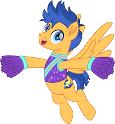 Size: 1392x1500 | Tagged: safe, artist:cloudyglow, flash sentry, pegasus, pony, 2 4 6 greaaat, better together, cheer you on, equestria girls, cheerleader, cheerleader flash sentry, cheerleader outfit, clothes, cute, diasentres, hooves, male cheerleader, simple background, solo, transparent background