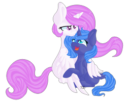 Size: 1356x1072 | Tagged: safe, artist:anitapadillax3, princess celestia, princess luna, alicorn, pony, blank flank, cewestia, cute, female, filly, hug, lunabetes, open mouth, pixel art, royal sisters, simple background, smiling, transparent background, winghug, wings, woona, younger