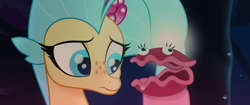 Size: 640x268 | Tagged: safe, screencap, pinkie pie, princess skystar, seapony (g4), my little pony: the movie, bust, female, one small thing, portrait, shelly, underwater