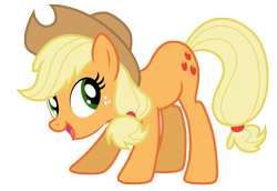 Size: 7250x4980 | Tagged: safe, artist:estories, applejack, earth pony, pony, absurd resolution, cowboy hat, female, freckles, hat, mare, simple background, smiling, solo, stetson, transparent background, vector