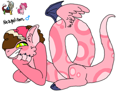 Size: 3000x2200 | Tagged: safe, artist:bubblesthealicorn, discord, pinkie pie, oc, oc only, oc:neapolitan, draconequus, earth pony, pony, draconequus oc, interspecies offspring, male, male symbol, offspring, parent:discord, parent:pinkie pie, parents:discopie, simple background, solo, white background, xk-class end-of-the-world scenario