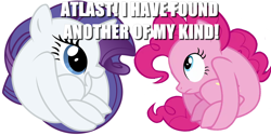 Size: 1408x704 | Tagged: safe, pinkie pie, rarity, equestria girls, equestria girls (movie), the gift of the maud pie, curled up, image macro, meme, pinkieball, ponyball, rariball