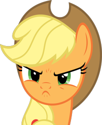 Size: 3670x4500 | Tagged: safe, artist:slb94, applejack, earth pony, pony, no second prances, :c, absurd resolution, angry, applejack's hat, bust, cowboy hat, cute, frown, hat, madorable, simple background, solo, transparent background, vector