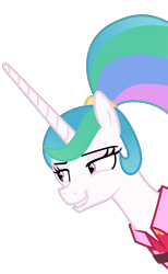 Size: 3000x4876 | Tagged: safe, artist:sollace, princess celestia, alicorn, pony, between dark and dawn, .svg available, absurd resolution, alternate hairstyle, bust, female, mare, ponytail, portrait, simple background, solo, transparent background, vector