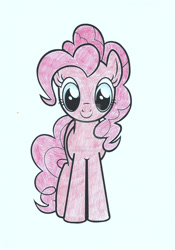 Size: 1024x1463 | Tagged: safe, artist:inkdragon86, pinkie pie, pony, female, happy, looking at you, mare, smiling, solo, standing, traditional art, watermark