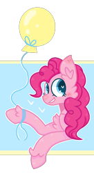 Size: 544x1003 | Tagged: safe, artist:gummi-flesh, pinkie pie, earth pony, pony, balloon, blushing, heart eyes, simple background, solo, transparent background, wingding eyes