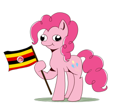 Size: 1800x1600 | Tagged: safe, artist:linlaifeng, pinkie pie, earth pony, pony, crossover, female, flag, mare, meme, overused joke, simple background, solo, sonic the hedgehog (series), transparent background, uganda, ugandan knuckles