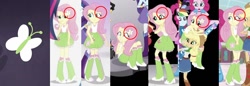 Size: 1200x412 | Tagged: safe, edit, edited screencap, screencap, applejack, fluttershy, pinkie pie, rarity, equestria girls, mirror magic, spoiler:eqg specials, animation error, mirror world