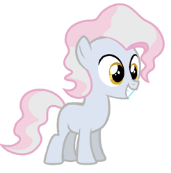 Size: 670x680 | Tagged: safe, artist:unoriginai, oc, oc only, oc:bubblegum, earth pony, pony, blank flank, colt, cute, offspring, parent:pinkie pie, parent:pokey pierce, parents:pokeypie, simple background, smiling, solo, white background