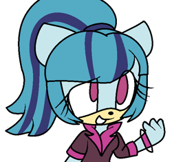 Size: 577x542 | Tagged: safe, artist:sakaruchibi, sonata dusk, anthro, simple background, solo, sonic the hedgehog (series), sonicified, style emulation, white background