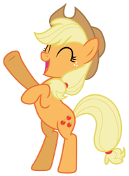 Size: 6029x8182 | Tagged: safe, artist:estories, applejack, earth pony, pony, absurd resolution, eyes closed, female, mare, rearing, simple background, solo, transparent background, vector