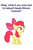 Size: 398x601 | Tagged: safe, apple bloom, earth pony, apple bloom's bow, female, filly, hair bow, meta, red mane, text, yellow coat