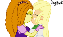 Size: 612x360 | Tagged: safe, artist:ktd1993, adagio dazzle, applejack, equestria girls, crack shipping, dazzlejack, female, lesbian, shipping, simple background, white background