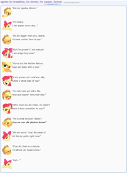 Size: 868x1189 | Tagged: safe, artist:dziadek1990, apple bloom, applejack, earth pony, pony, conversation, dialogue, emote story, emotes, poem, reddit, rhyme, slice of life, text