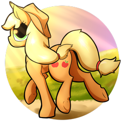 Size: 2700x2700 | Tagged: safe, artist:greenpidge, applejack, earth pony, pony, female, mare, simple background, solo, transparent background, trotting, underhoof, wavy mouth