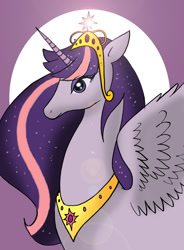 Size: 1024x1388 | Tagged: safe, artist:koku-chan, derpibooru import, twilight sparkle, twilight sparkle (alicorn), alicorn, pony, jewelry, older, solo, starry mane, tiara, wings