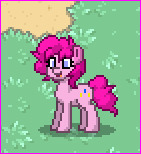 Size: 141x154 | Tagged: safe, pinkie pie, earth pony, pony, female, mare, pink coat, pony town, solo