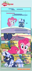 Size: 1919x4225 | Tagged: safe, artist:estories, pinkie pie, oc, oc:silverlay, pony, comic:a(pple)ffection, comic