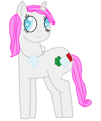 Size: 572x686 | Tagged: safe, artist:yummycupcake436, oc, oc only, pony, unicorn, magical lesbian spawn, masterpiece, necklace, offspring, parent:pinkie pie, parent:rarity, parents:raripie, simple background, white background