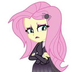 Size: 7680x7680 | Tagged: safe, artist:efk-san, fluttershy, equestria girls, fake it 'til you make it, absurd resolution, clothes, equestria girls interpretation, fluttergoth, scene interpretation, simple background, solo, transparent background