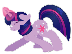 Size: 1280x960 | Tagged: safe, artist:shyamette, derpibooru import, twilight sparkle, eyes closed, floppy ears, frown, glowing horn, magic, nose wrinkle, simple background, solo, straining, transparent background