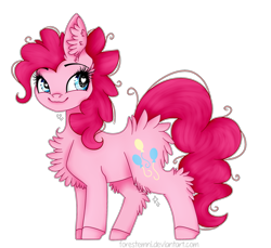 Size: 2257x2065 | Tagged: safe, artist:forestemni, pinkie pie, earth pony, pony, chest fluff, fluffy, heart eyes, simple background, solo, transparent background, wingding eyes