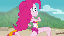 Size: 1920x1080 | Tagged: safe, screencap, pinkie pie, better together, equestria girls, forgotten friendship, clothes, running, solo, swimsuit