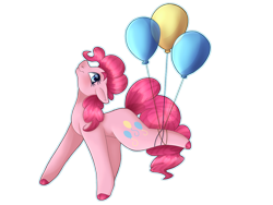 Size: 1200x900 | Tagged: safe, artist:jinx-wolf-47, pinkie pie, earth pony, pony, balloon, female, floppy ears, mare, simple background, solo, transparent background