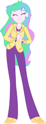 Size: 3071x8233 | Tagged: safe, artist:marcorois, princess celestia, principal celestia, equestria girls, blazer, clothes, cute, cutelestia, eyes closed, female, pants, simple background, smiling, solo, transparent background