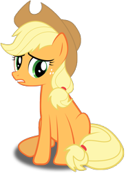 Size: 3659x5000 | Tagged: safe, artist:rubez2525, applejack, earth pony, pony, the last roundup, .ai available, absurd resolution, female, mare, sad, simple background, solo, transparent background, vector