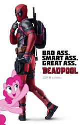 Size: 660x977 | Tagged: safe, pinkie pie, earth pony, pony, deadpool, marvel, obligatory pony, poster