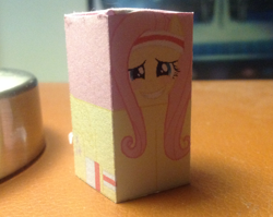 Size: 1898x1509 | Tagged: safe, artist:grapefruitface1, fluttershy, hurricane fluttershy, craft, headband, irl, model, papercraft, photo, solo, toy, toy a day