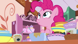 Size: 1920x1080 | Tagged: safe, screencap, pinkie pie, earth pony, pony, secrets and pies, female, mare, pink coat, pink mane, solo