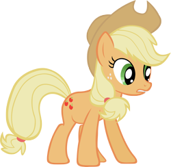 Size: 3556x3477 | Tagged: safe, artist:lilcinnamon, applejack, earth pony, pony, fall weather friends, applejack's hat, cowboy hat, female, hat, mare, simple background, solo, transparent background, vector, vector trace