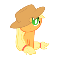 Size: 5000x5000 | Tagged: safe, artist:phantombadger, applejack, earth pony, pony, absurd resolution, applejack's hat, chibi, cowboy hat, female, hat, mare, simple background, solo, transparent background, vector