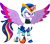 Size: 1024x899 | Tagged: safe, artist:thegreatrouge, derpibooru import, twilight sparkle, twilight sparkle (alicorn), alicorn, pony, armor, colored wings, crossover, female, mare, megaman, megaman x, multicolored wings, rainbow power, solo