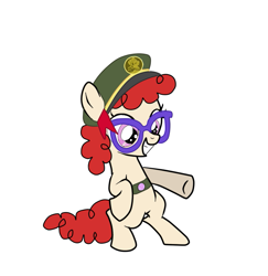 Size: 755x777 | Tagged: safe, artist:samey90, twist, pony, bipedal, cute, filly, filly guides, glasses, grin, happy, pointing, simple background, smiling, solo, squee, standing, white background