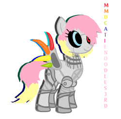 Size: 882x864 | Tagged: safe, artist:lonichedgehog, artist:mmdcatienoddles3rd, oc, oc only, robot, simple background, solo, white background