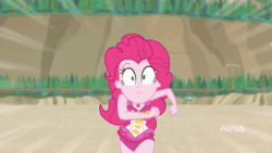 Size: 933x525 | Tagged: safe, screencap, pinkie pie, better together, equestria girls, forgotten friendship, adorasexy, animated, baywatch, clothes, cute, diapinkes, gif, running, solo, swimsuit
