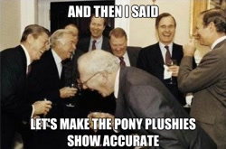 Size: 624x413 | Tagged: safe, barely pony related, meanwhile at hasbro hq, meta, plushie, rich men laughing, text