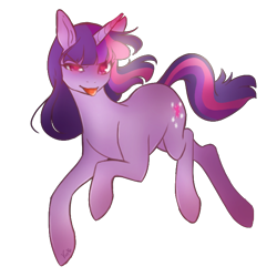 Size: 668x668 | Tagged: safe, artist:nemovonsilver, derpibooru import, twilight sparkle, pony, unicorn, explicit source, glowing eyes, heart, solo, tongue out