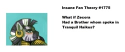 Size: 963x401 | Tagged: safe, zecora, zebra, fanon, haiku, insane fan theory, meta, rule 63, solo, text