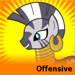 Size: 250x250 | Tagged: safe, zecora, zebra, joke, meta, offensive, spoilered image joke, text