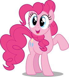 Size: 4472x5000 | Tagged: safe, artist:dashiesparkle, pinkie pie, earth pony, pony, games ponies play, .svg available, absurd resolution, cute, diapinkes, female, looking up, mare, raised hoof, simple background, smiling, solo, transparent background, vector