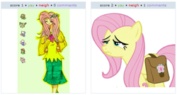 Size: 526x282 | Tagged: safe, derpibooru import, fluttershy, pegasus, pony, derpibooru, exploitable meme, juxtaposition, juxtaposition win, meta