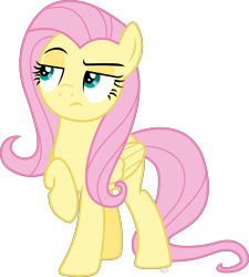 Size: 5720x6358 | Tagged: safe, artist:abadcookie, fluttershy, pegasus, pony, absurd resolution, female, mare, raised hoof, simple background, skeptical, solo, transparent background, vector