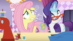 Size: 1280x720 | Tagged: safe, screencap, fluttershy, rarity, pegasus, pony, unicorn, grannies gone wild