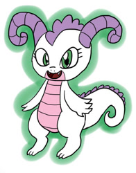 Size: 409x521 | Tagged: safe, artist:wasill, sweetie belle, dragon, dragonified, female, simple background, solo, species swap, sweetie dragon, white background